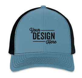 Richardson Snapback Trucker Hat - Color: Columbia Blue / Black