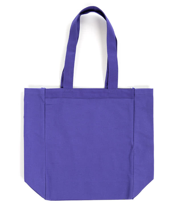 Embroidered Medium Gusseted Midweight 100% Cotton Canvas Tote Bag