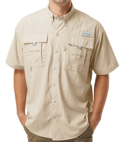 Columbia PFG Bahama II UPF 50+ Short Sleeve Fishing Shirt in Fossil