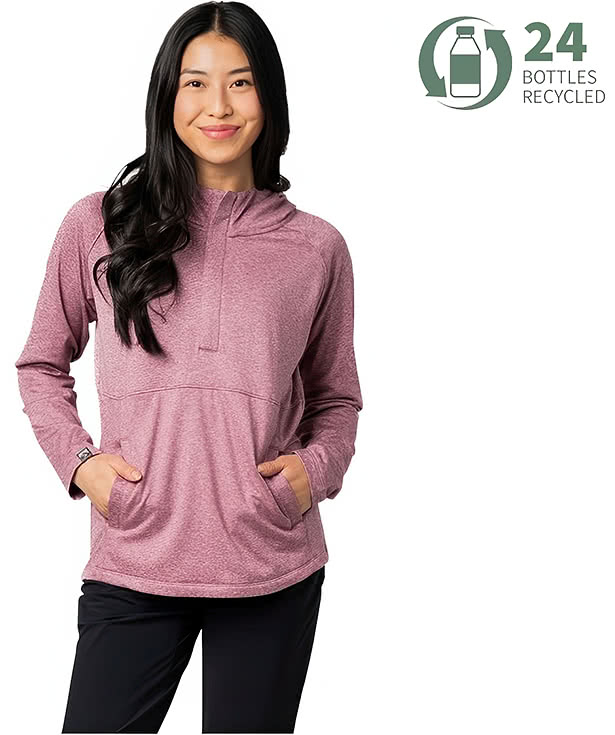 Storm Creek Women's Sidekick Recycled Hooded Quarter Zip Sweatshirt