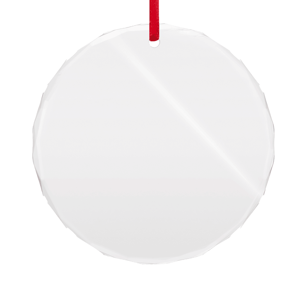 Laser Engraved 3" Glass Circle Ornament-default