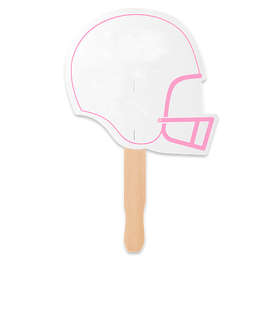 Full Color Helmet Shaped Hand Fan - Color: Charity Pink