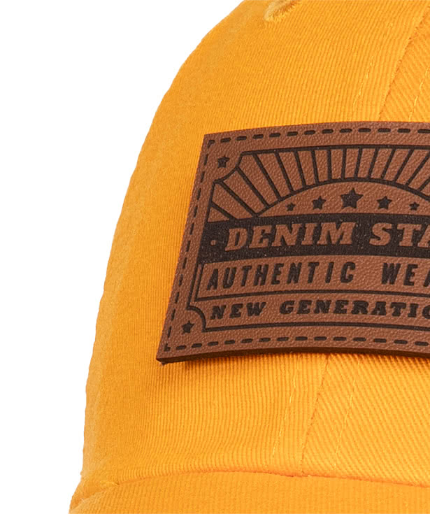 Valucap Bio-Washed Hat - Rectangle Faux Leather Patch - Laser Engraved