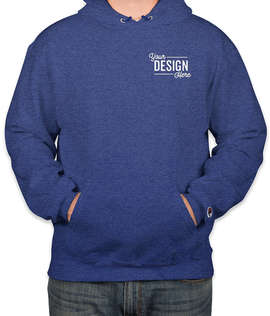 Embroidered Champion Powerblend Pullover Hoodie - Color: Royal Blue Heather