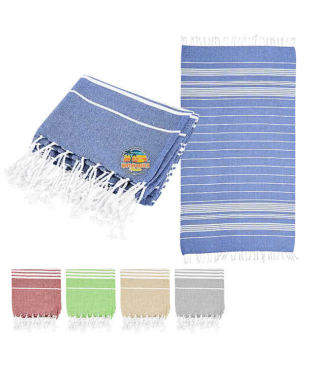 Recycled Beach Blanket with Tassel Fringe
