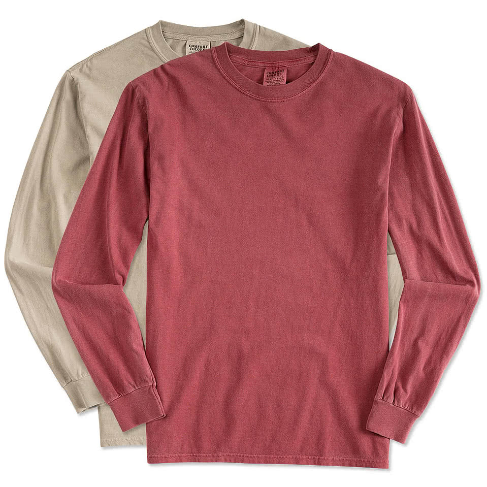 Comfort Colors 100% Cotton Long Sleeve T-Shirt - Embroidered
