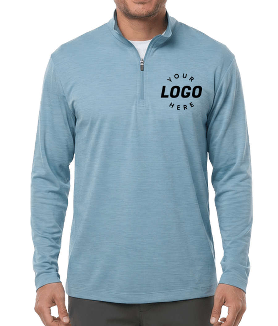AllPro Pro-Lock Performance Melange Quarter Zip Performance Shirt in Clould Blue Melange