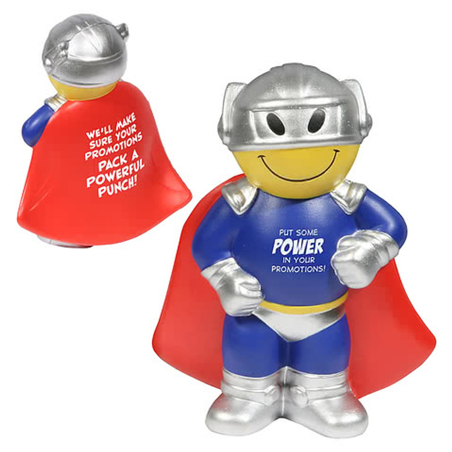 Smiley Face Superhero Stress Reliever in Blue/Red