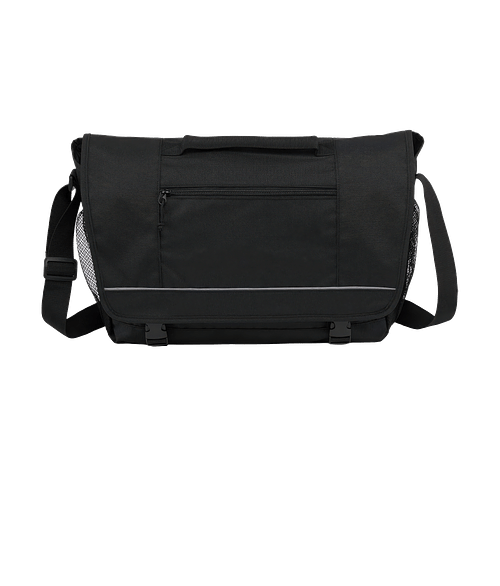 Full Color Classic Recycled Messenger Bag in Black