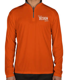 Badger Contrast Quarter Zip Performance Shirt - Color: Burnt Orange / Graphite
