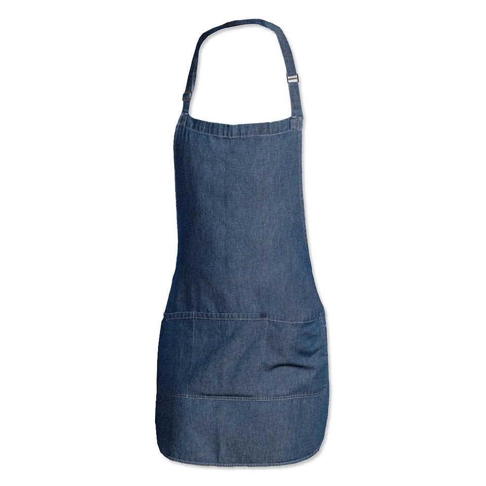Custom Blue Generation Denim Full Length Four-Pocket Apron