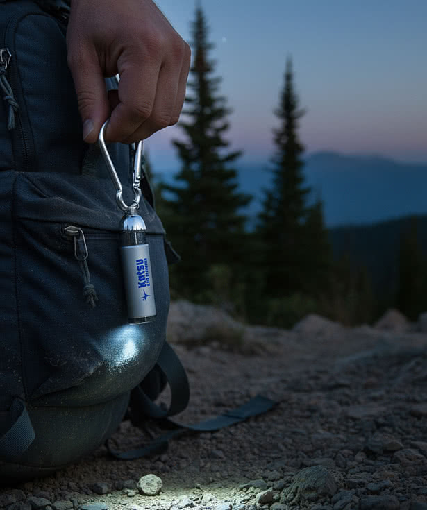 Laser Engraved Carabiner Clip LED Flashlight Keychain