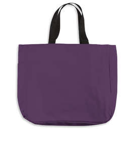 Port Authority Durable Side Pocket Poly Canvas Tote Bag - Color: Purple