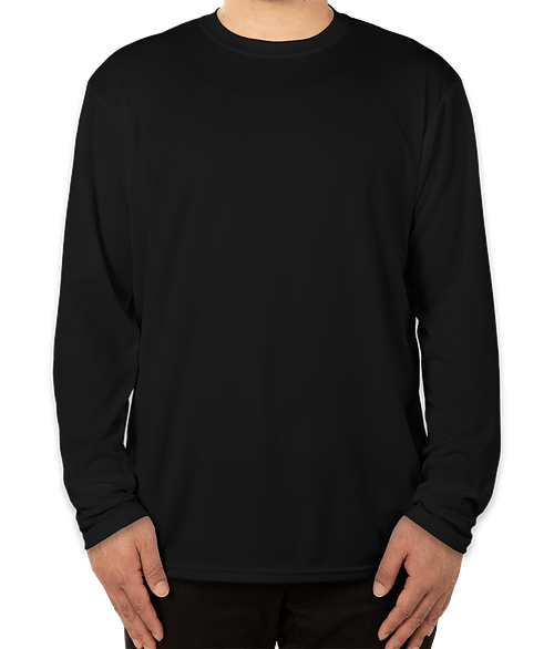 Soffe Mesh Lightweight Long Sleeve Performance  Shirt in Black