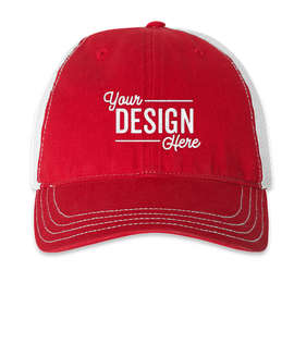Richardson Garment Washed Trucker Hat - Color: Red / White