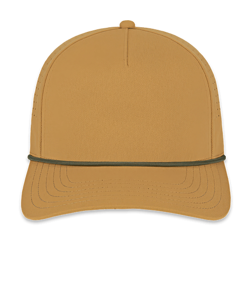 Blue Generation Summit Perforated Rope Baseball Hat - Printed in Wheat/Loden
