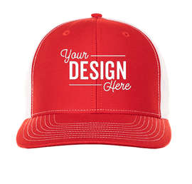 Richardson Twill Back Snapback Hat - Color: Red / White