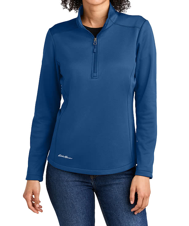 Eddie Bauer Women's Smooth Mid Layer Half Zip Fleece Pullover - Printed