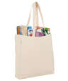 Tall Gusseted 100% Cotton Shopper Tote Bag