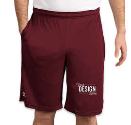 Russell Athletic Essential Performance Shorts with Pockets - Color: Maroon