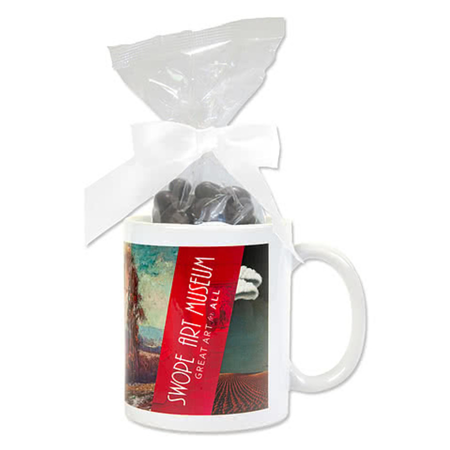 Full Color 11 oz. Ceramic Mug and Dark Chocolate Almonds Gift Set in Navy