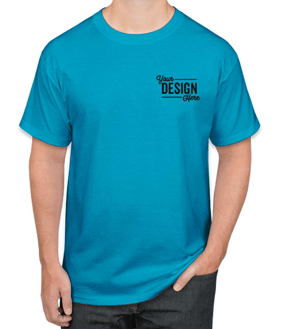 Hanes Authentic T-shirt - Embroidered in Teal