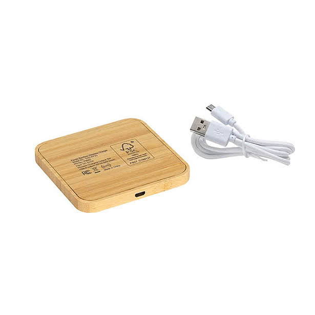 Panda FSC Bamboo 5W Wireless Charger with Dual USB Ports
