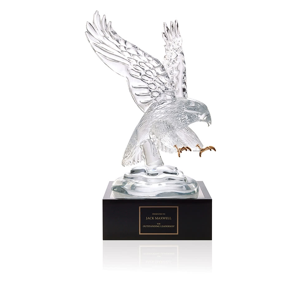 Laser Engraved Pino Signoretto Eagle Award with 4" Lighted Pedestal