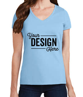 Port & Company Women's Fan Favorite V-Neck T-shirt - Color: Light Blue