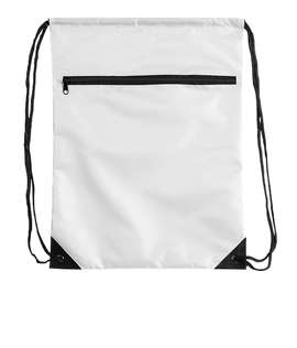 Zipper Drawstring Bag - Color: White