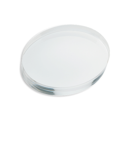 Laser Engraved Oval Acrylic Paperweight in Clear