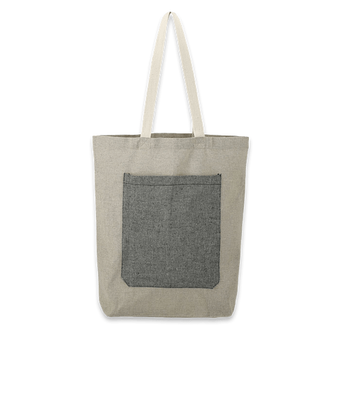 Medium Recycled Cotton Pocket Tote Bag in Natural