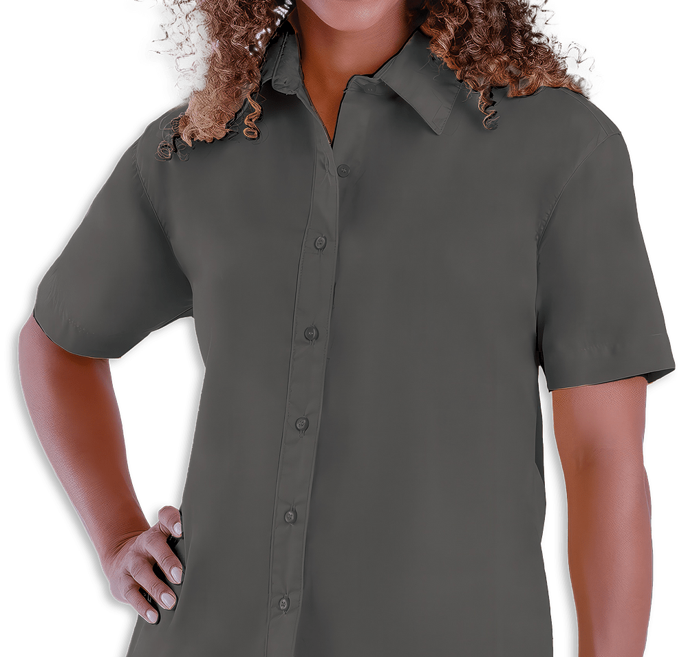 Blue Generation Women's Value Short Sleeve Poplin Dress Shirt - Printed-default