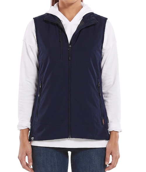 Storm Creek Women's Discoverer Recycled Insulated Smooth Face Vest in Navy Blue
