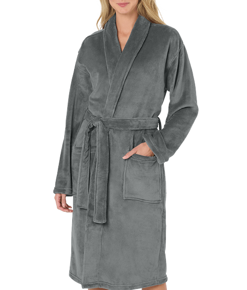 Port Authority Plush Microfleece Shawl Collar Robe in Deep Smoke