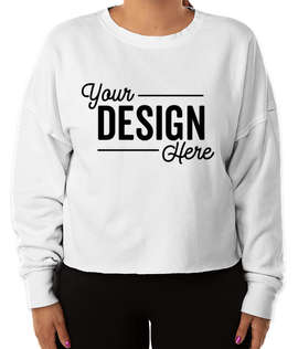 Charles River Women's Clifton Cropped Crewneck Sweatshirt - Color: White