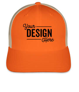 Yupoong Retro Trucker Hat - Color: Rustic Orange / Khaki