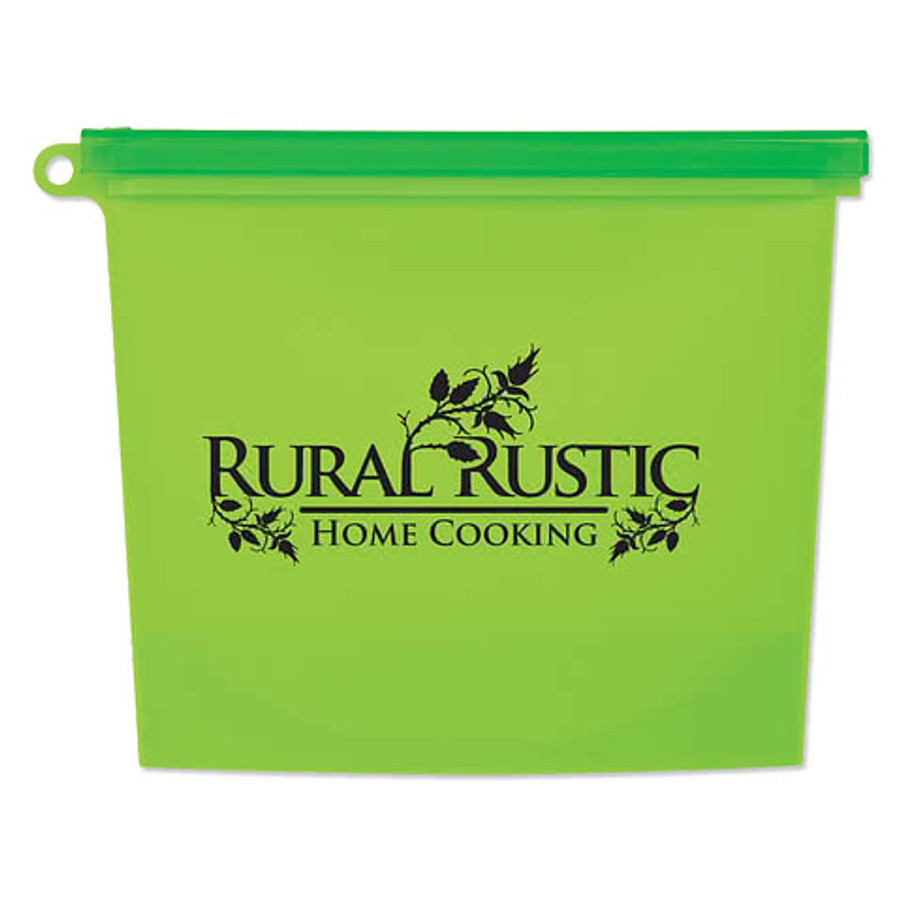 Reusable Food Bag with Plastic Slider in Green