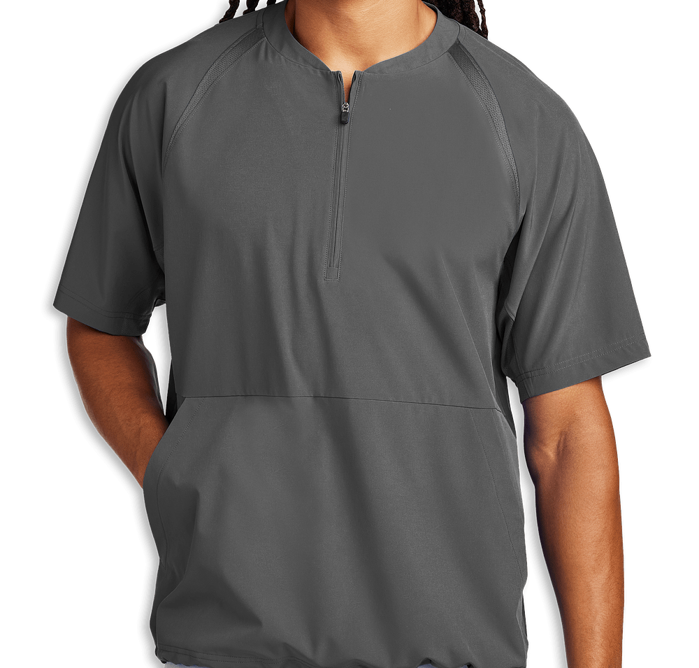 Sport-Tek Repeat Half Zip Short Sleeve Baseball Jacket-default
