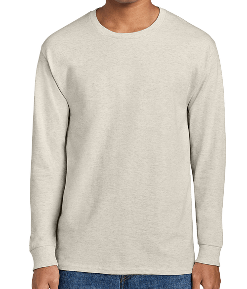 Champion Midweight Crewneck Jersey Long Sleeve T-shirt in Oatmeal Heather