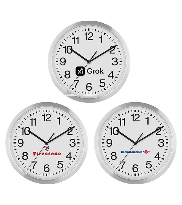 12" Slim Metal Wall Clock