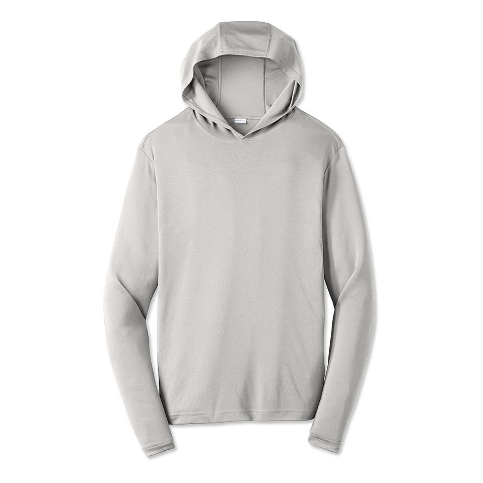【PARTIMENTO】Jersey Hood Long Sleeve grey Custom Sport-Tek Competitor Hooded Long Sleeve Performance