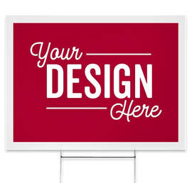 Full Color 24" x 18" Yard Sign with Metal Post - Color: Cardinal