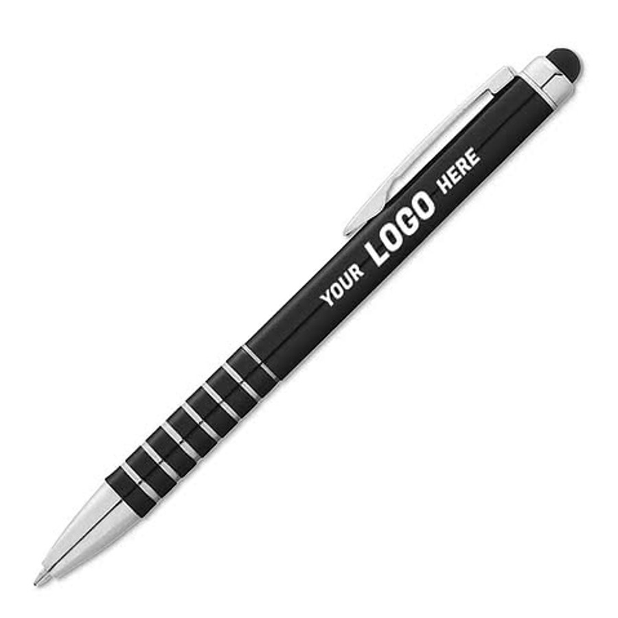 Preston Dual Ballpoint Stylus Pen (blue ink) in Silver