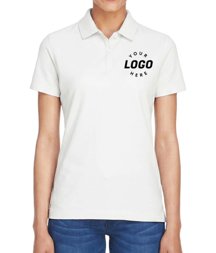 Devon & Jones Women's DRYTEC2 Performance Polo - Printed in White