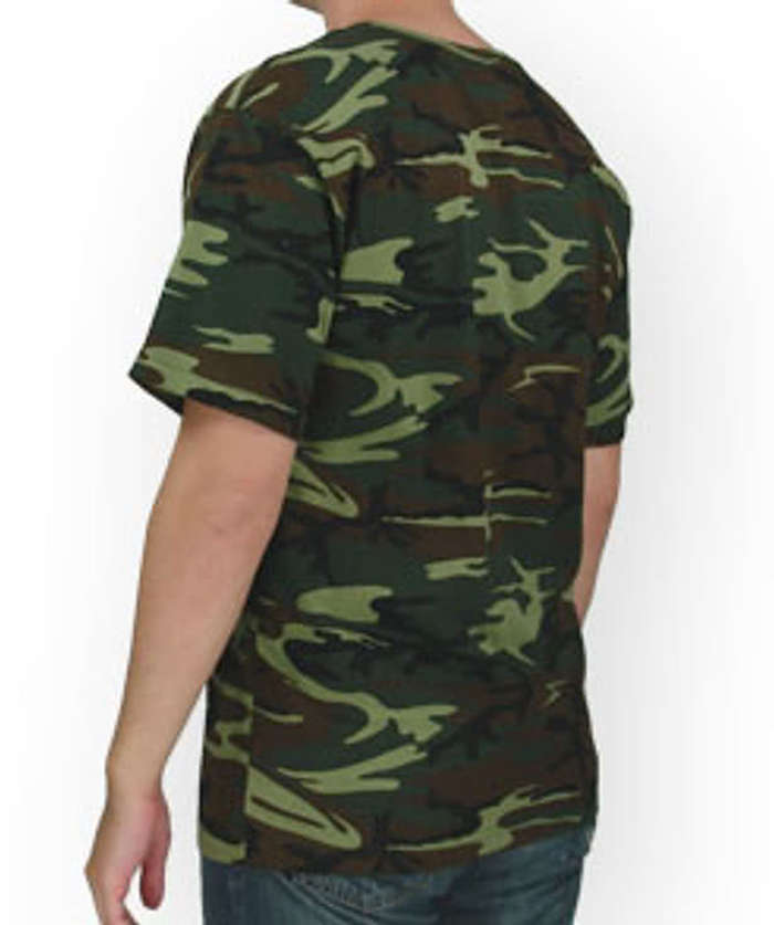 Code Five - Adult Camouflage T-Shirt-Green woodland-S