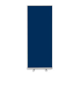 Full Color 31.5" x 83.5" Economy Retractable Banner Kit - Color: Navy / Silver