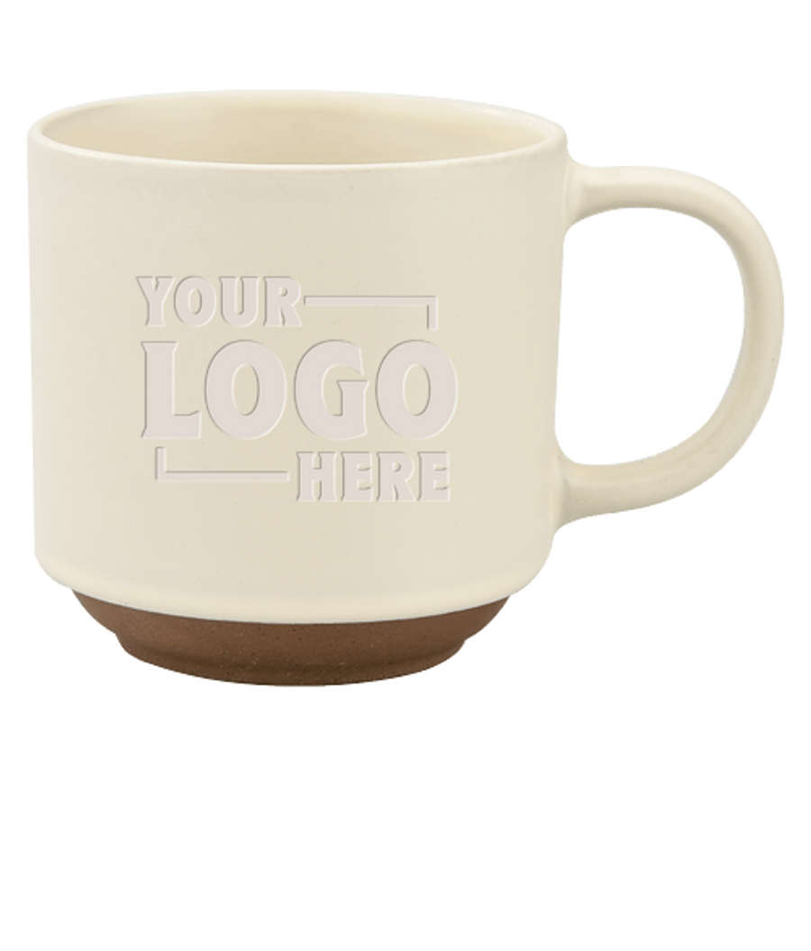 Laser Engraved 15 oz. Timber Ceramic Mug in Cream