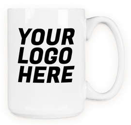 15 oz. Large Ceramic Mug - Color: White