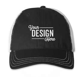 Richardson Garment Washed Trucker Hat - Color: Black / White